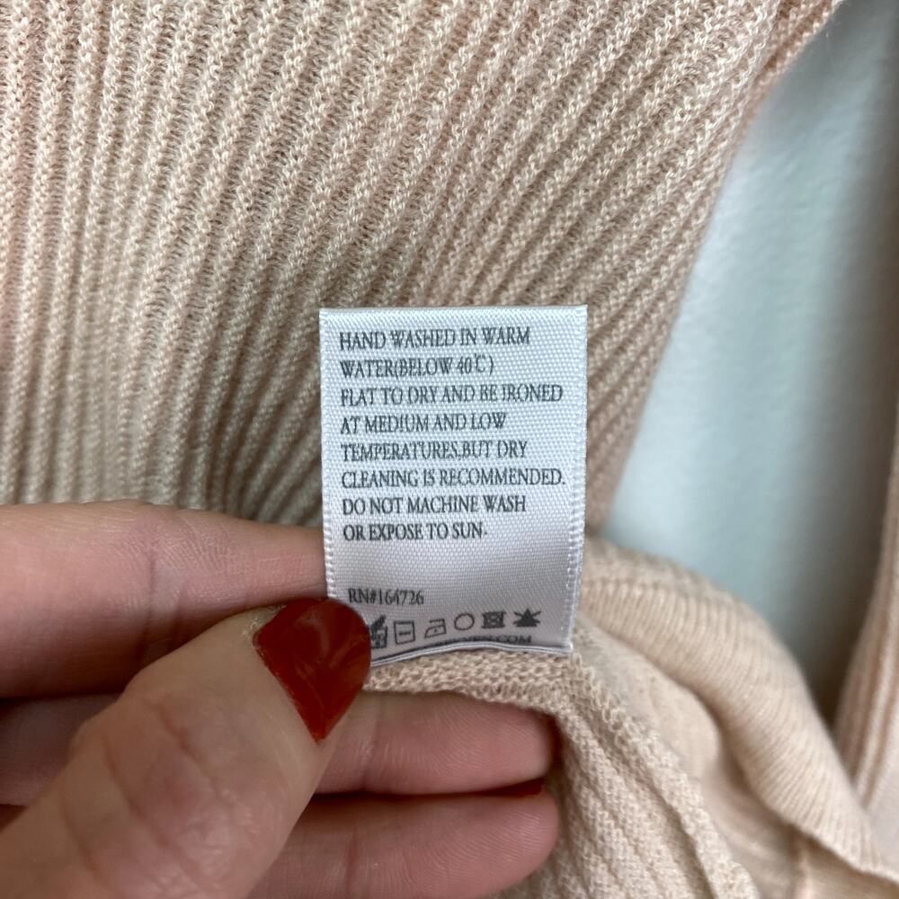 GREY/VEN The Haldane Long Sleeve V-Neck Sweater in Sesame XS - Picture 6 of 8